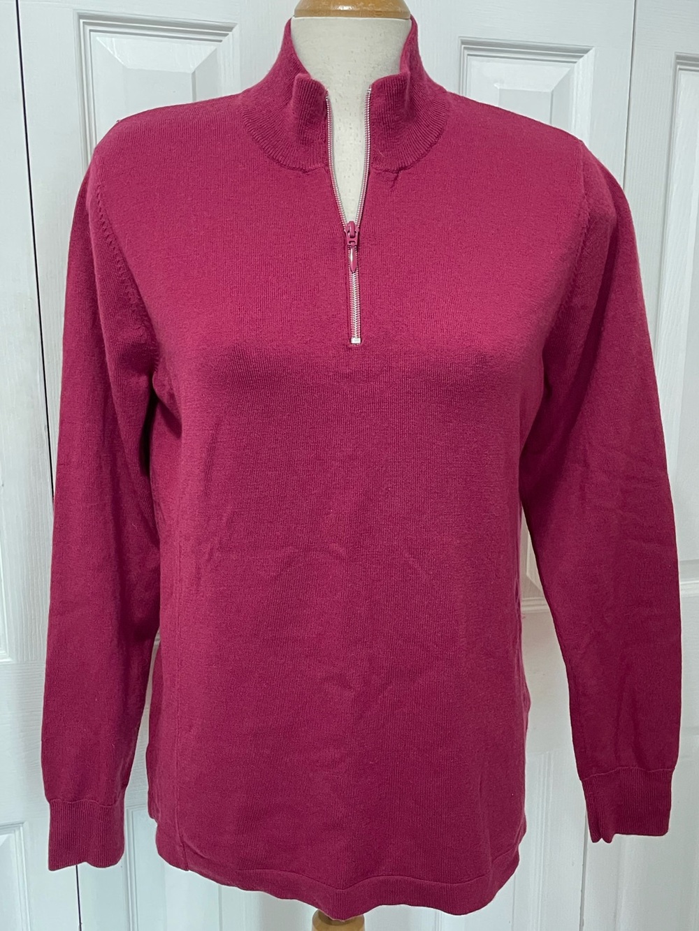 Orvis Passport Half-Zip Merino Wool Sweater in Deep Berry